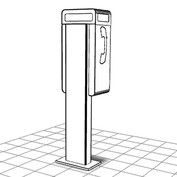 public phone 3d model - Public phone by coboide