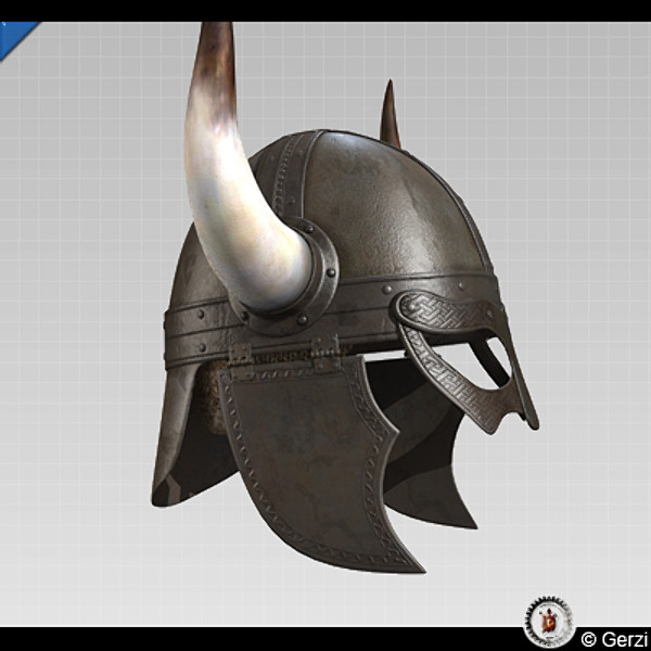 viking horned helmet 3d max - Viking Horned Helmet by Gerzi 3D ART