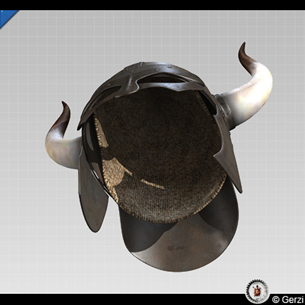 viking horned helmet 3d max - Viking Horned Helmet by Gerzi 3D ART