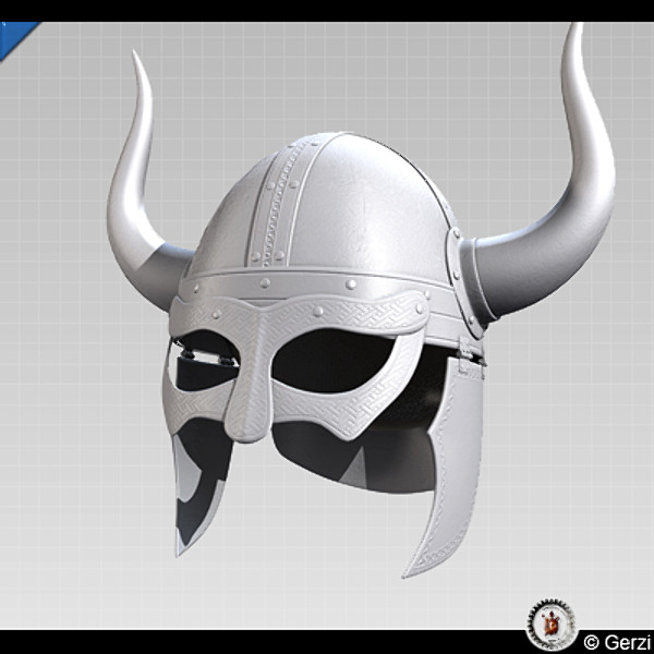 viking horned helmet 3d max - Viking Horned Helmet by Gerzi 3D ART