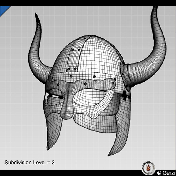 viking horned helmet 3d max - Viking Horned Helmet by Gerzi 3D ART