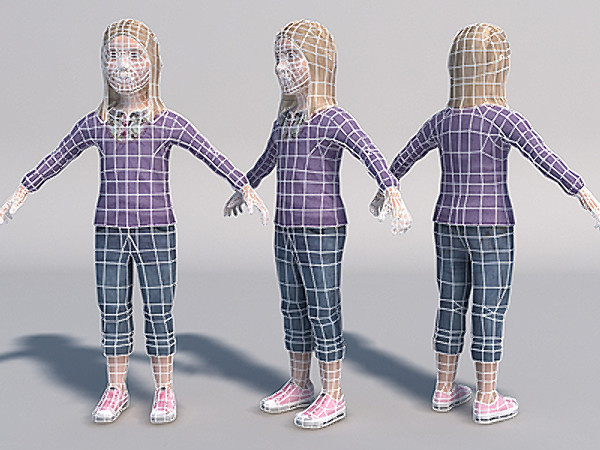 baby girl games girl05 3d model - Girl05 02 by Pinelas