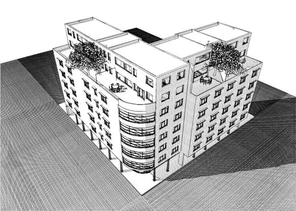 3d hotel building model - Hotel by studiorender