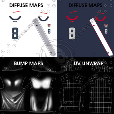home soccer shirt - 3d model - US Shirt - Soccer Jersey... by RedTrey