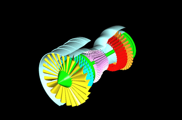 aircraft engine assembly 3d model - Aircraft Engine Assembly Model(REV) .dwg,.3dm or .3ds by RodgerSaintJohn