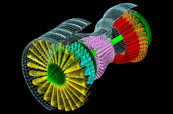 aircraft engine assembly 3d model - Aircraft Engine Assembly Model(REV) .dwg,.3dm or .3ds by RodgerSaintJohn