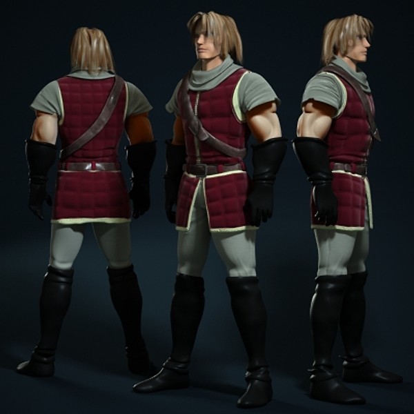 medieval warrior man 3d model - Warrior by Artell