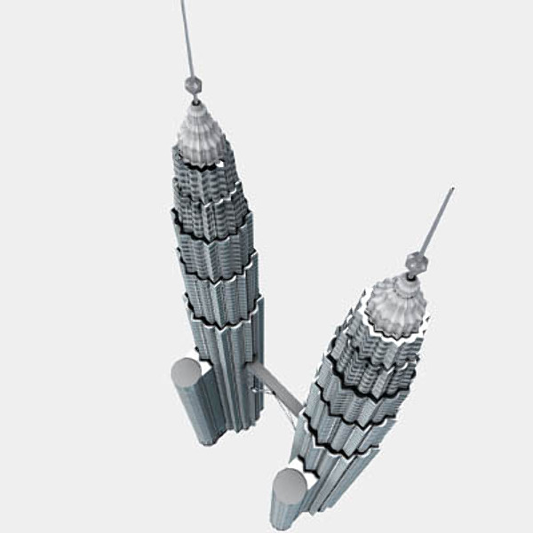 3d petronas twin model - petronastower_lowpoly by thinice