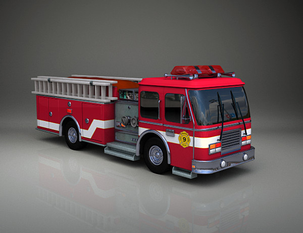 lightwave firetruck engine - fire-engine_ts.lwo by digitaldoc3d
