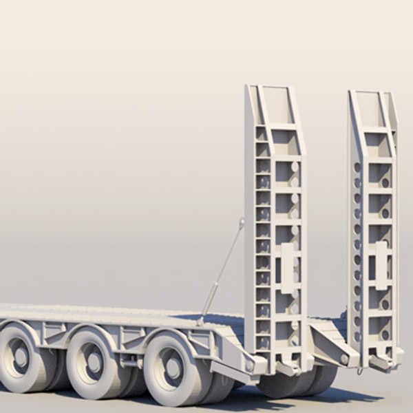 3d gooseneck trailer model - Gooseneck Trailer by ArqArt3D