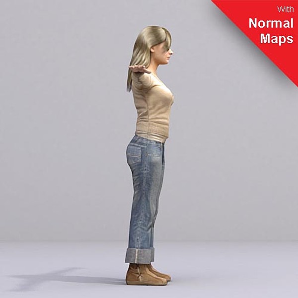 metropoly characters rigged human 3d 3ds - AWom0004-Tp by axyzdesign