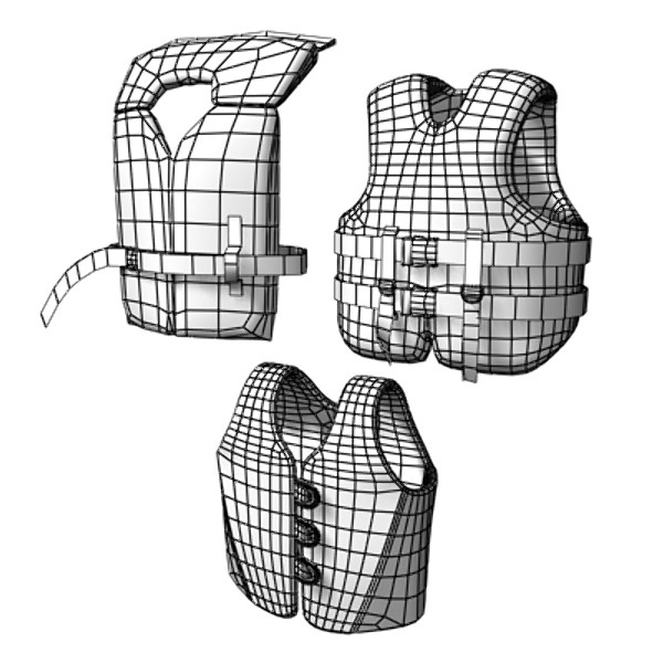 life jackets 3d model - Life Jackets... by Mickey Models