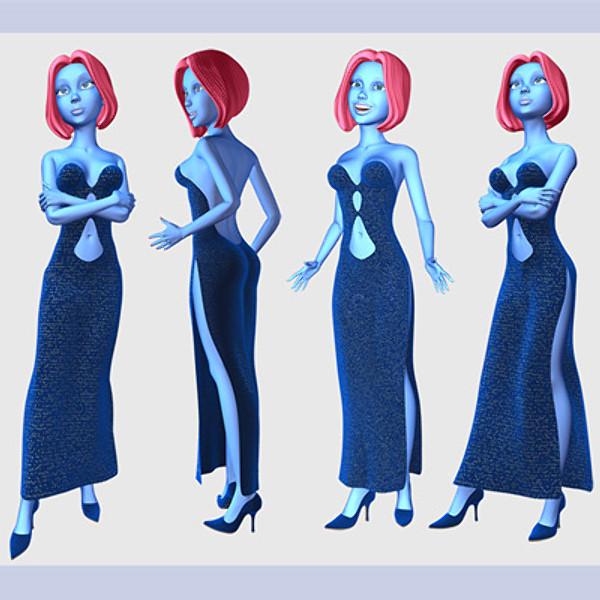 3d blue fairy character bones model - Blue Fairy by CG ARTStudio