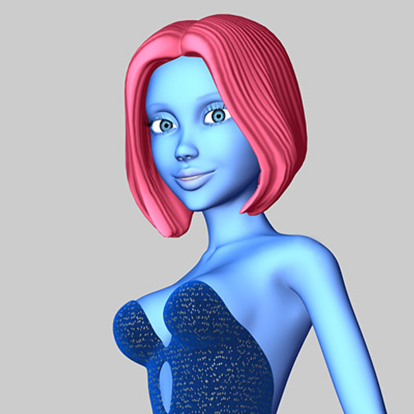 3d blue fairy character bones model - Blue Fairy by CG ARTStudio
