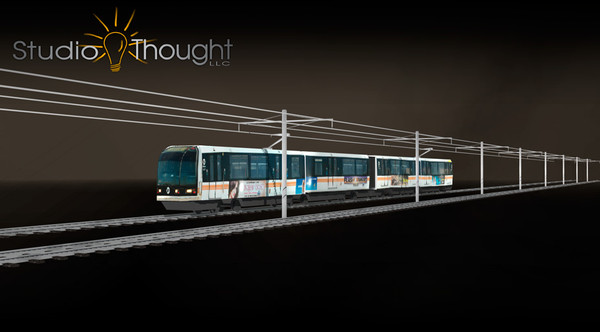 car light rail passenger train 3d 3ds - Train (Light Rail) - Los Angeles EXPO line by StudioThought