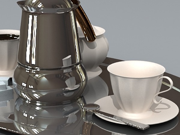 moka coffee machine cups 3d model - Coffee break by fabelar