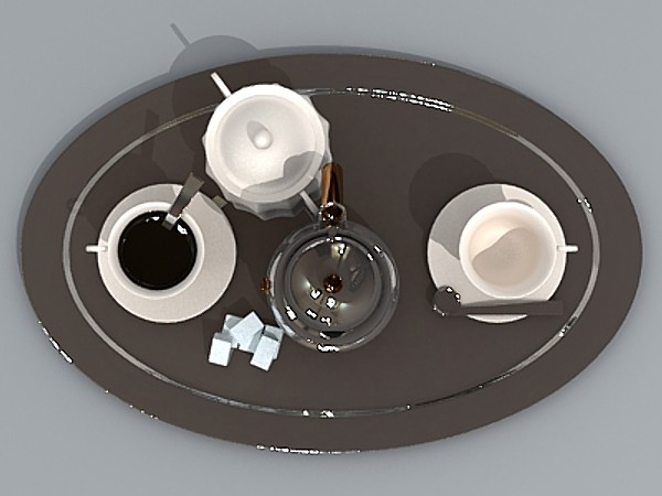 moka coffee machine cups 3d model - Coffee break by fabelar