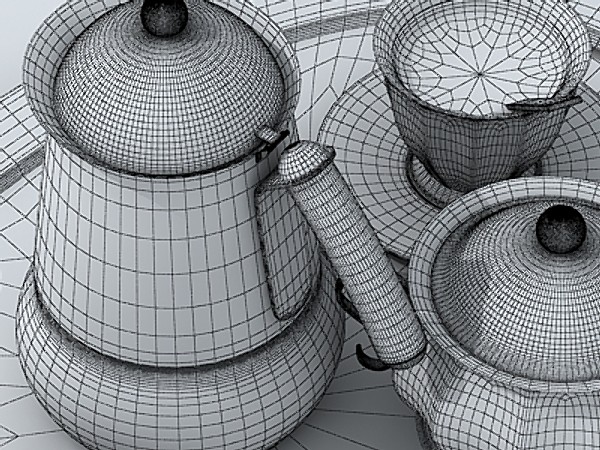 moka coffee machine cups 3d model - Coffee break by fabelar