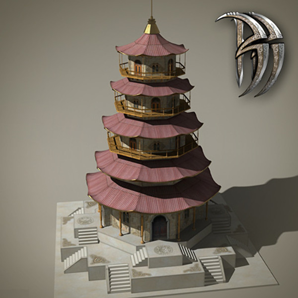 3d model pagoda - Pagoda (low poly) by CG ARTStudio
