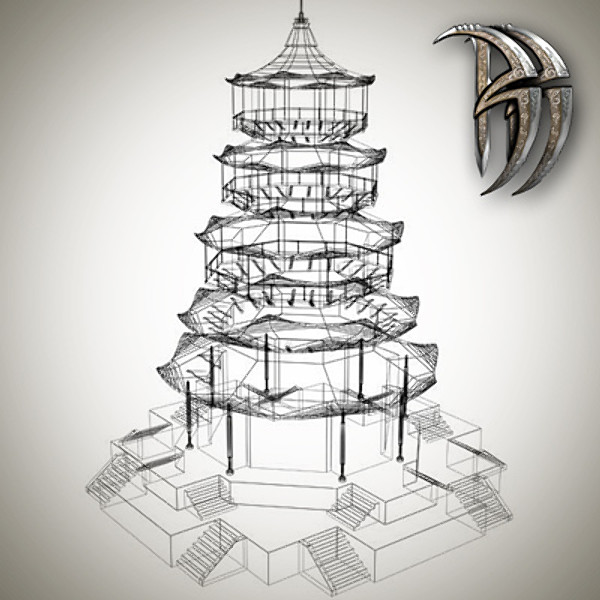 3d model pagoda - Pagoda (low poly) by CG ARTStudio