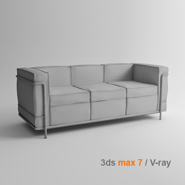 3d le corbusier lc2 3 model - lc2 3 seats by lajhar