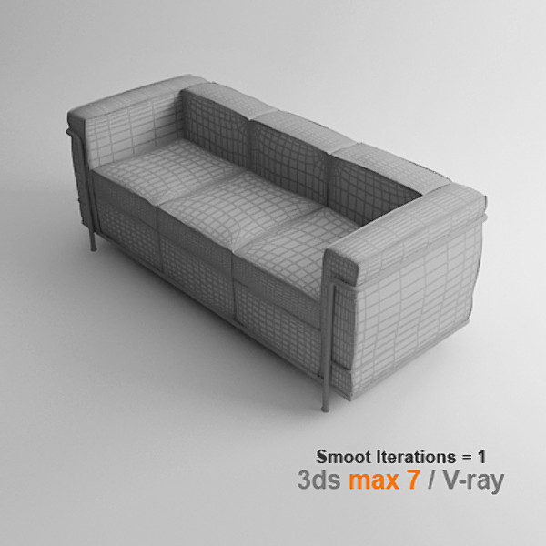 3d le corbusier lc2 3 model - lc2 3 seats by lajhar
