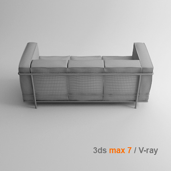 3d le corbusier lc2 3 model - lc2 3 seats by lajhar