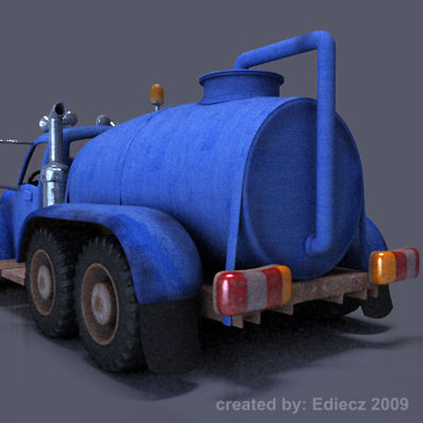 truck cartoon 3d model - cartoon truck tank max... by Ediecz