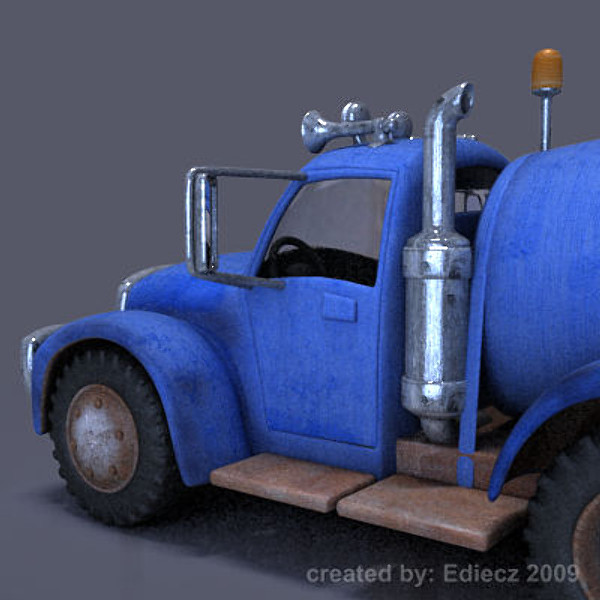 truck cartoon 3d model - cartoon truck tank max... by Ediecz