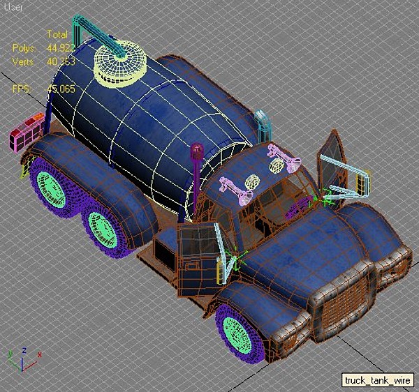 truck cartoon 3d model - cartoon truck tank max... by Ediecz
