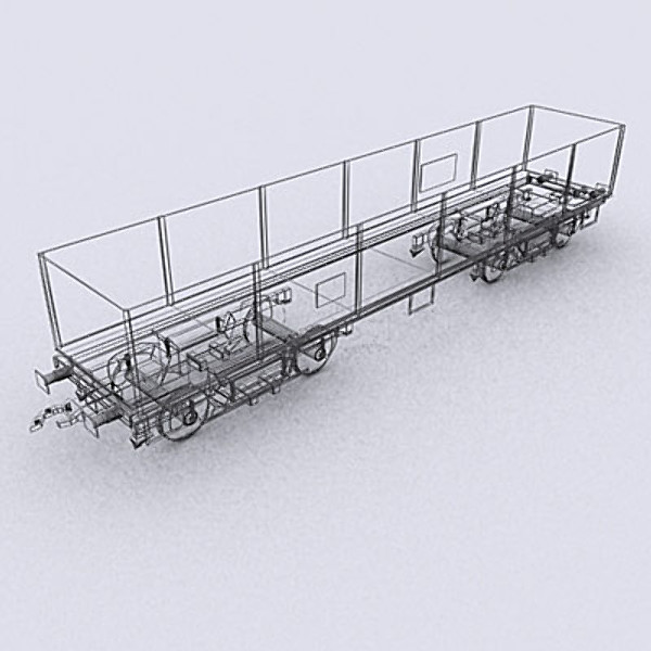 maya cargo wagon car - Cargo Wagon I 3ds by QLEE