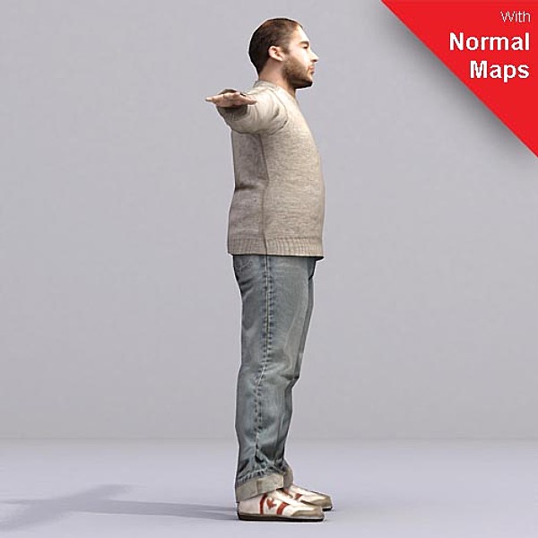 3d model metropoly characters rigged human - AMan0004-Tp by axyzdesign