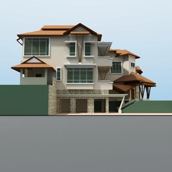 3d modern bungalow model - bungalow-4.zip by thinice
