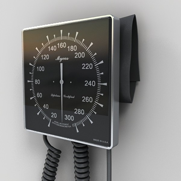 blood pressure wall mount 3d model - blood pressure wall mount by monkeyodoom