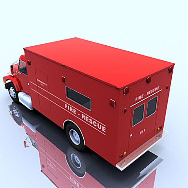3d fire-rescue truck model - Fire-Rescue truck by QLEE