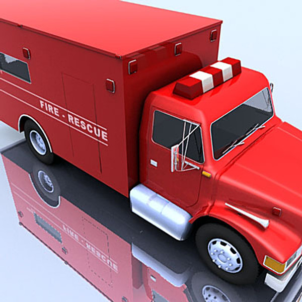 3d fire-rescue truck model - Fire-Rescue truck by QLEE