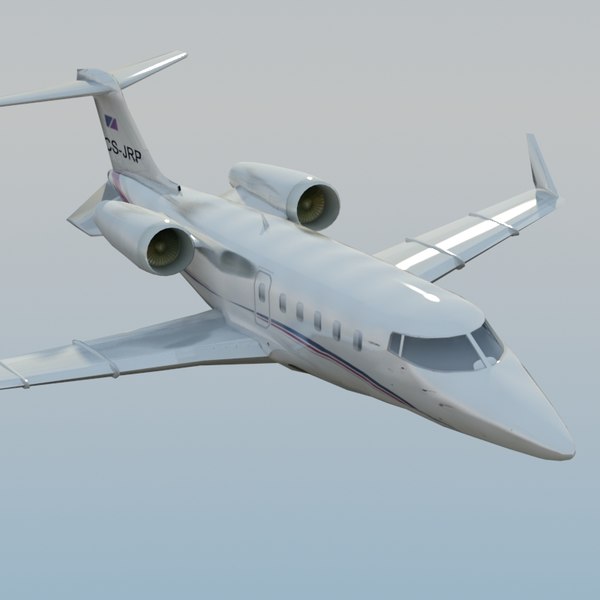 learjet60 jet learjet 60 3d model - LearJet 60 White by ES3DStudios