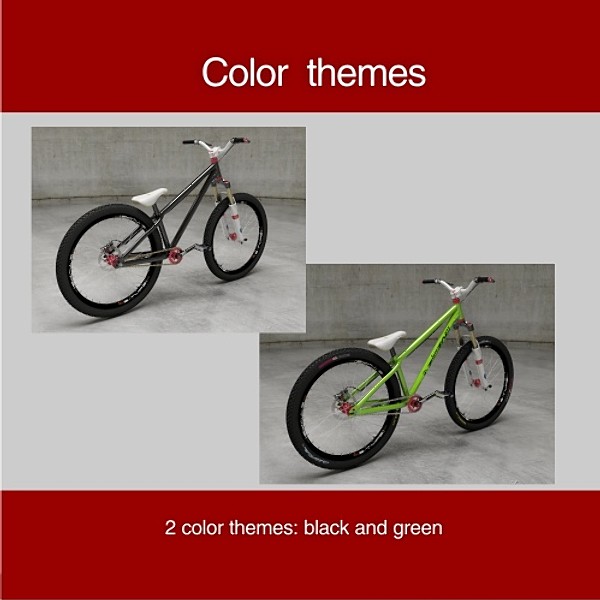 3d zigzag street-dirt bicycle hi-poly - Zigzag street-dirt bicycle hi-poly model by Zigzain