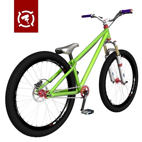 3d zigzag street-dirt bicycle hi-poly - Zigzag street-dirt bicycle hi-poly model by Zigzain