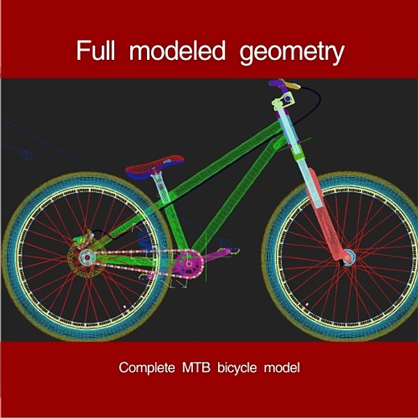 3d zigzag street-dirt bicycle hi-poly - Zigzag street-dirt bicycle hi-poly model by Zigzain