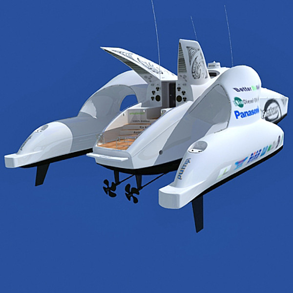 3ds max earthrace boat submarine - Earthrace Boat by Gandoza