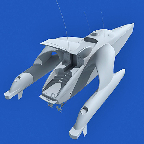 3ds max earthrace boat submarine - Earthrace Boat by Gandoza