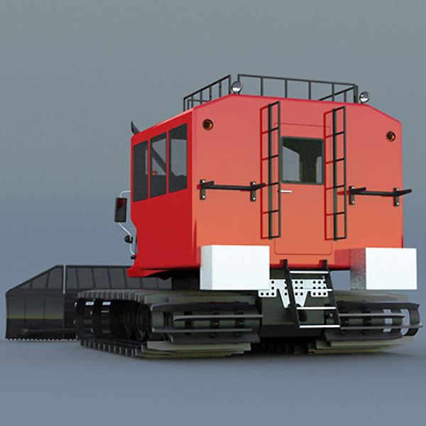 3d snowcat pistenbully 600 passengers model - Snowcat PistenBully 600 with passengers cab by ArqArt3D