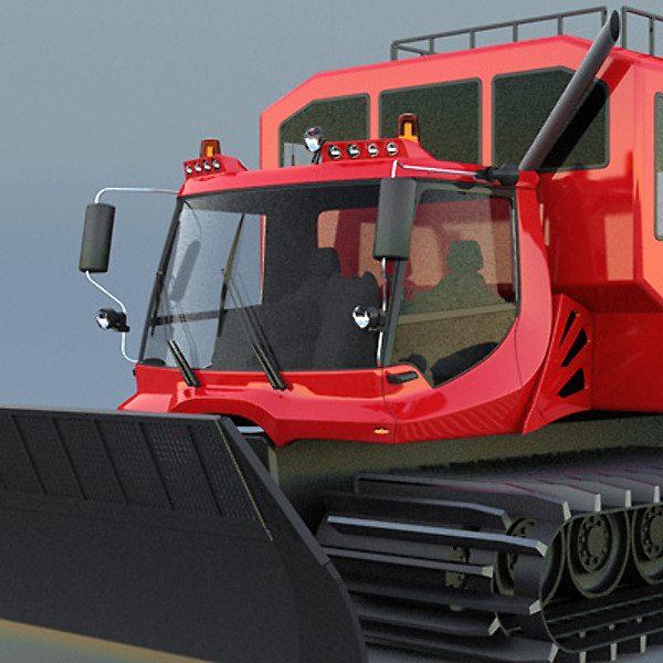 3d snowcat pistenbully 600 passengers model - Snowcat PistenBully 600 with passengers cab by ArqArt3D