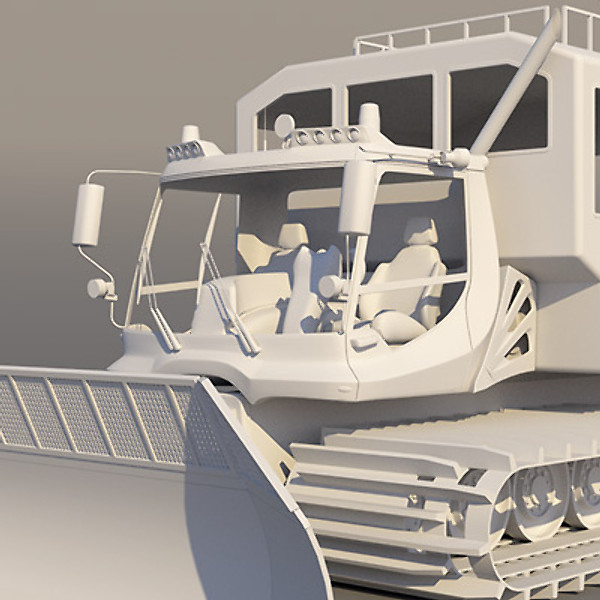 3d snowcat pistenbully 600 passengers model - Snowcat PistenBully 600 with passengers cab by ArqArt3D