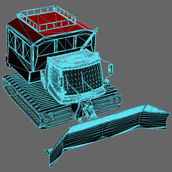 3d snowcat pistenbully 600 passengers model - Snowcat PistenBully 600 with passengers cab by ArqArt3D