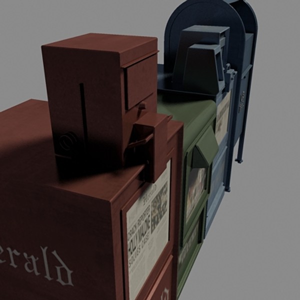 newspaper boxes 3d model - Newspaper Boxes by dastolidigital