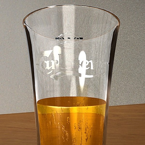 3d carlsberg beer glass model - Carlsberg Beer in Tall Glass by Whong