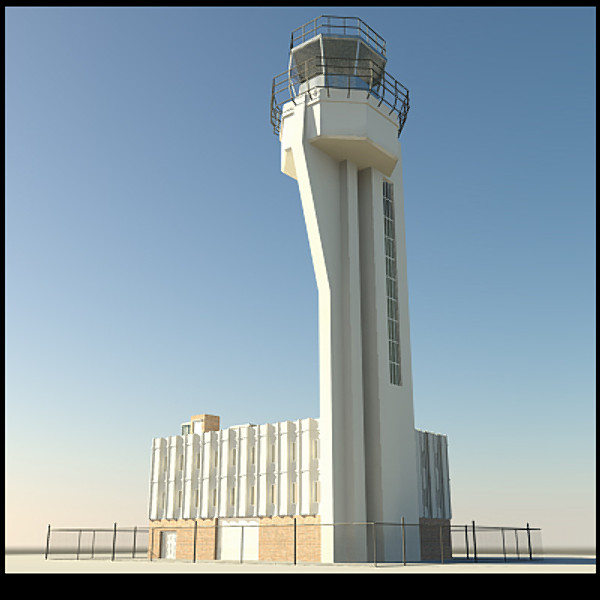 airport control tower 3d obj - Airport Control Tower by vankata