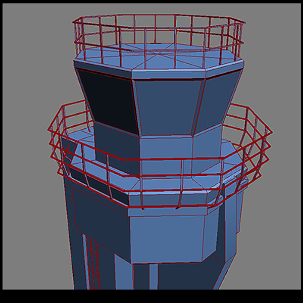 airport control tower 3d obj - Airport Control Tower by vankata